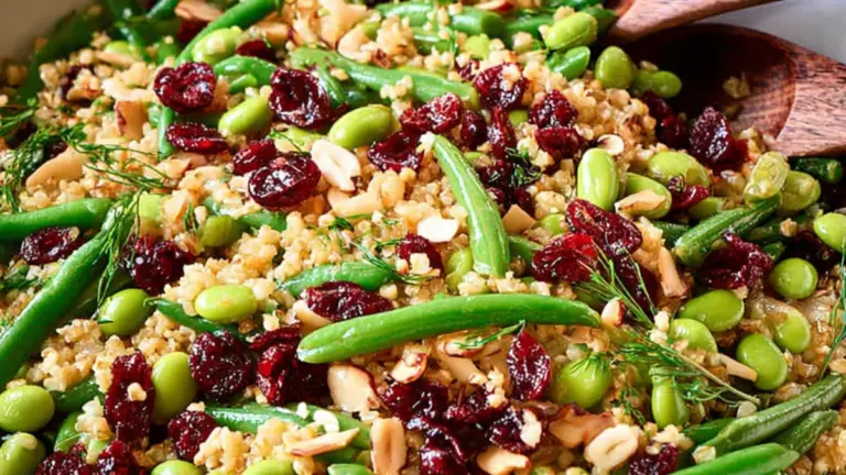 Frisk mukimame salat med bulgur og sprøde mandler