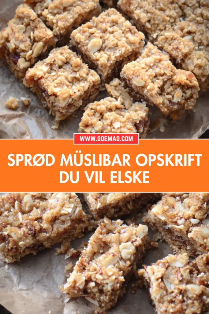 Nem müslibar opskrift: sprøde hjemmelavede bars med havre og mandler