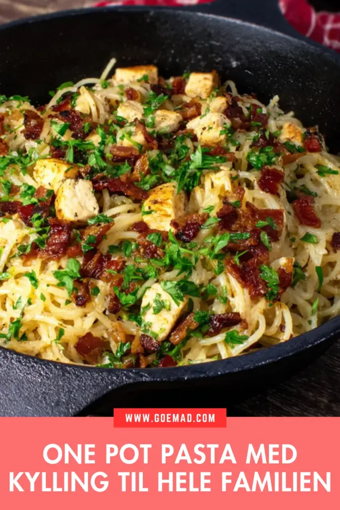 Saftig one pot pasta med kylling til travle hverdage
