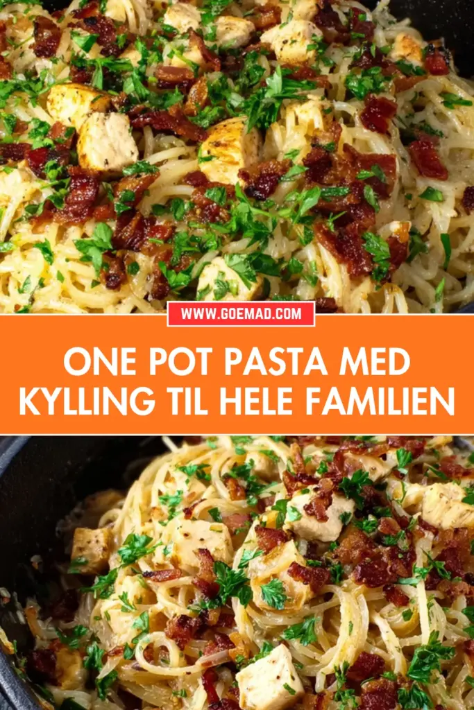 Saftig one pot pasta med kylling til travle hverdage