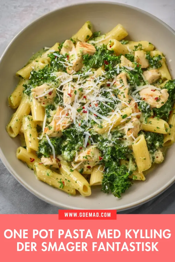 Saftig one pot pasta med kylling og grøntsager i én gryde