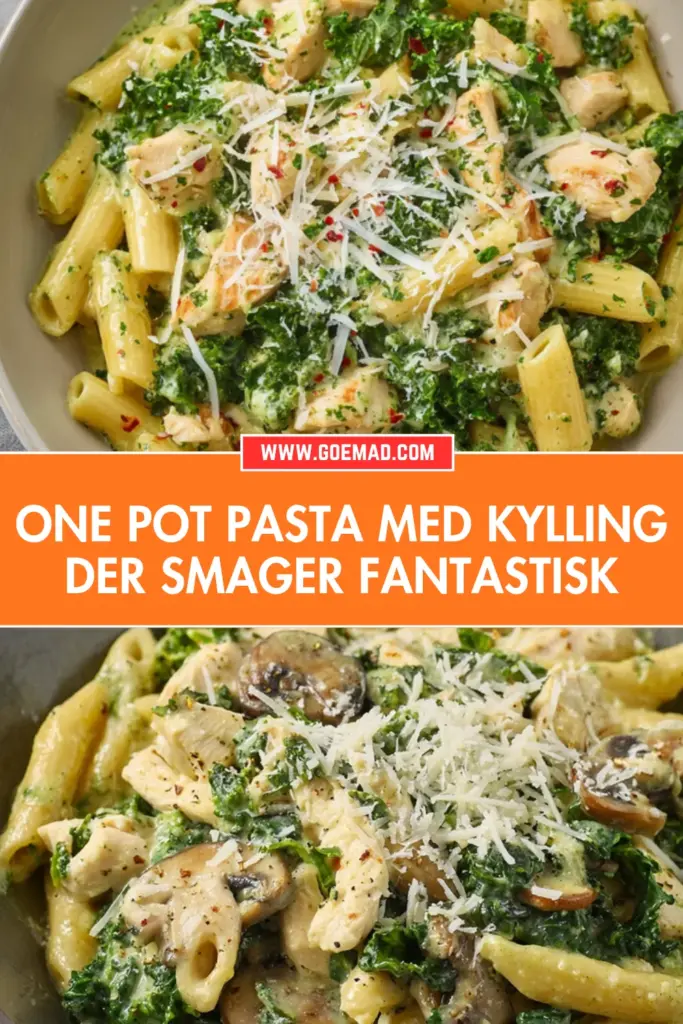 Saftig one pot pasta med kylling og grøntsager i én gryde