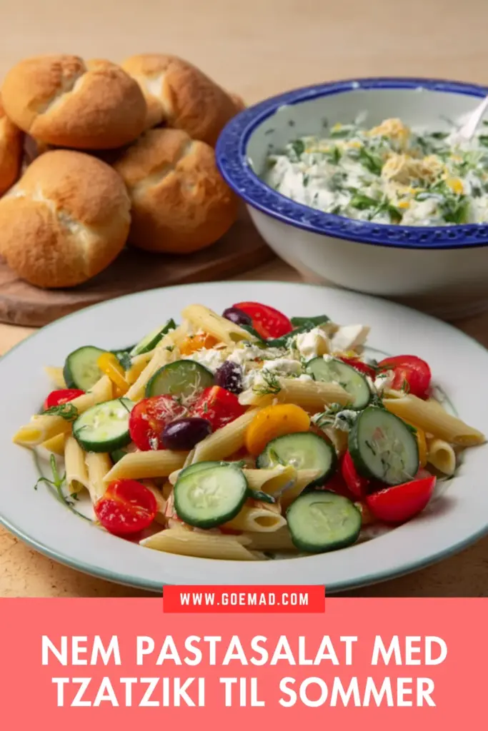 Nem pastasalat med tzatziki: den bedste opskrift til sommeren