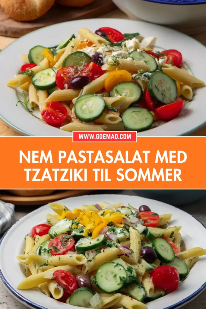Nem pastasalat med tzatziki: den bedste opskrift til sommeren