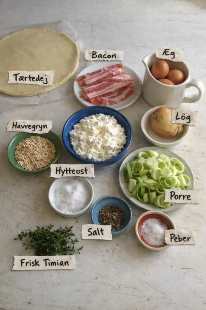 Klassisk porretærte med sprød bund og cremet fyld