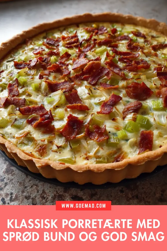 Klassisk porretærte med sprød bund og cremet fyld