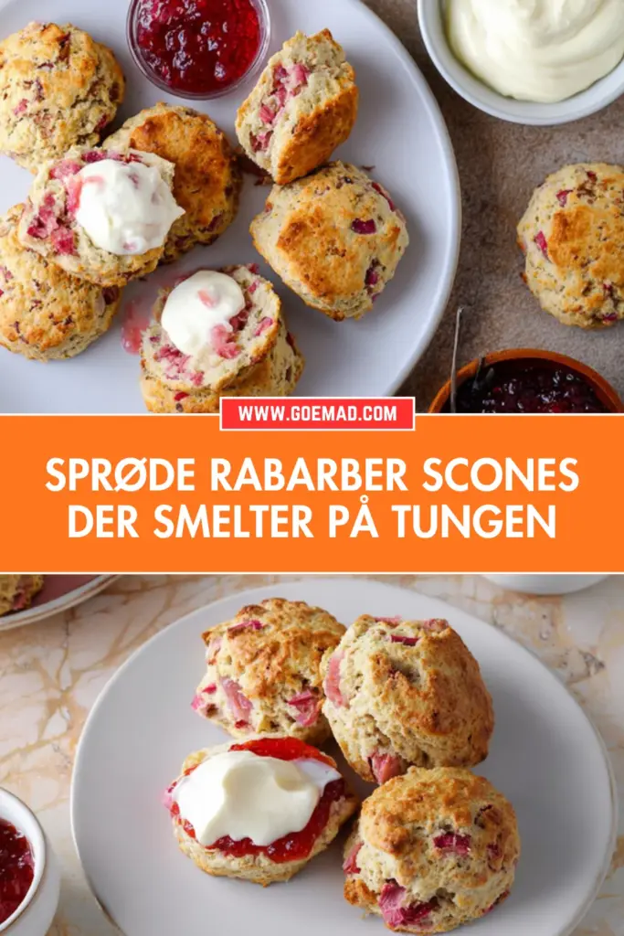 Sprøde rabarber scones der smelter på tungen