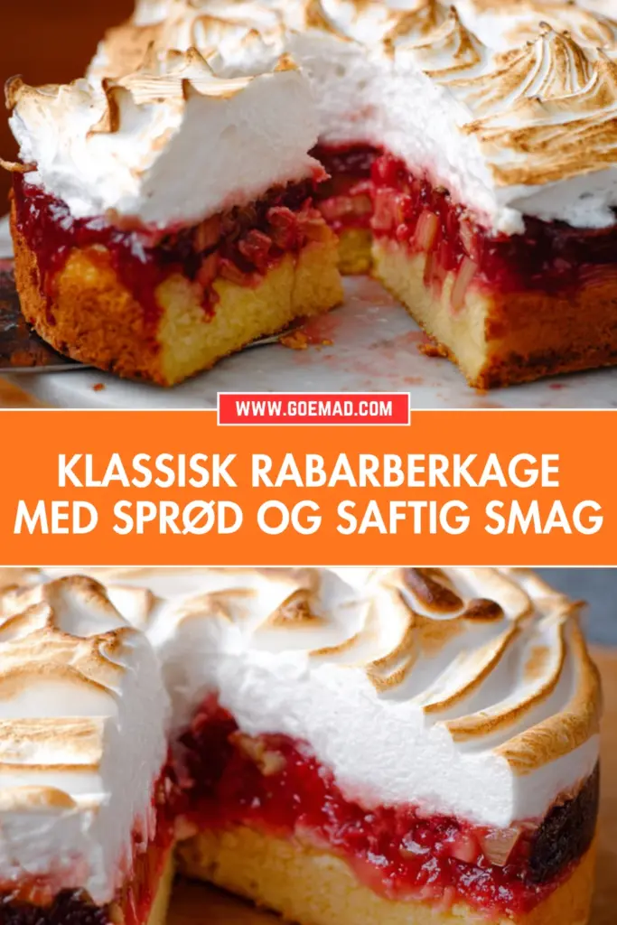 Klassisk rabarberkage: den bedste opskrift med sprød marengs og saftig bund