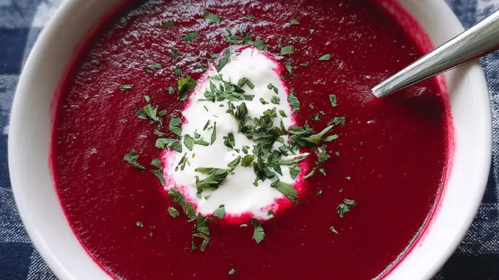 Nem rødbedesuppe der varmer på kolde efterårsdage