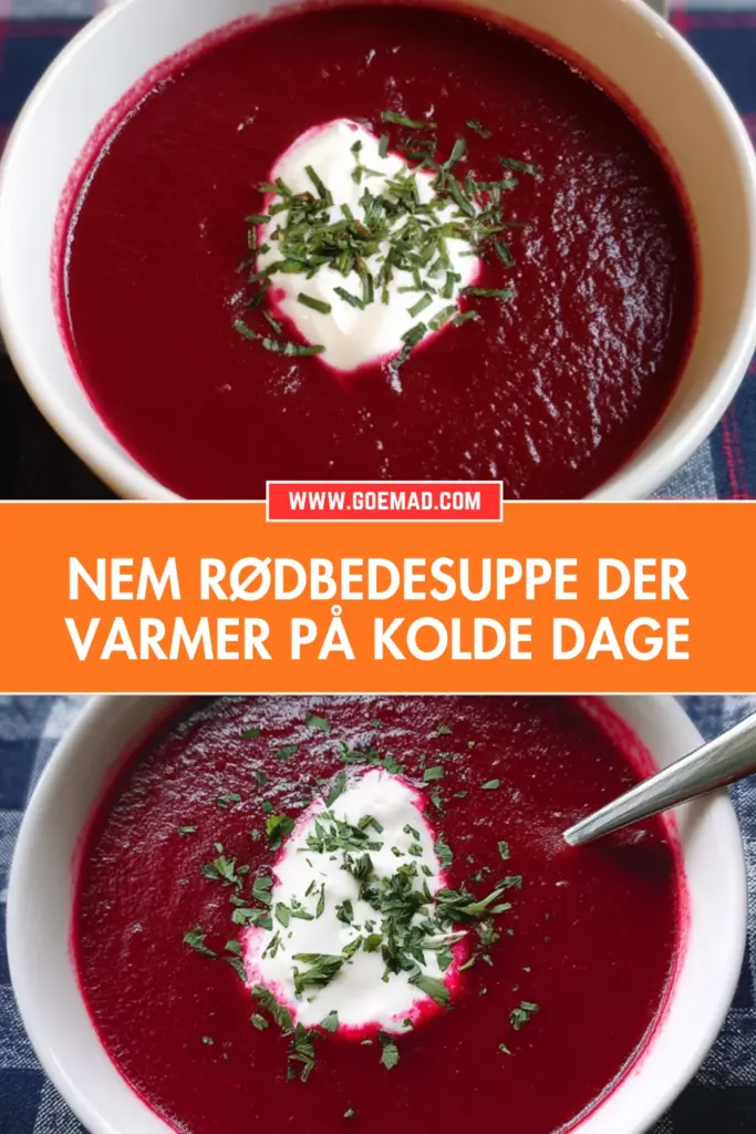 Nem rødbedesuppe der varmer på kolde efterårsdage