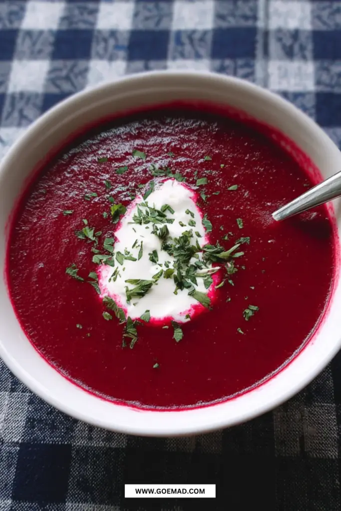 Nem rødbedesuppe der varmer på kolde efterårsdage