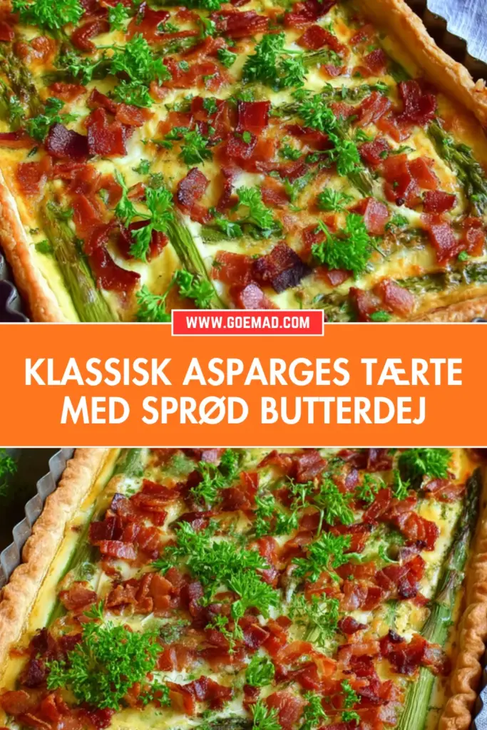 Nem asparges tærte med cremet æggemasse og sprød butterdej