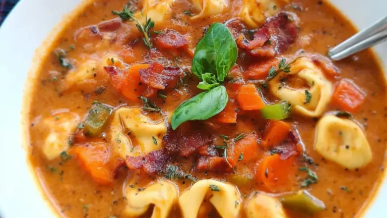 Hjemmelavet tortellini suppe der varmer på de kolde dage