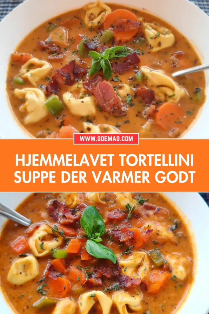 Hjemmelavet tortellini suppe der varmer på de kolde dage