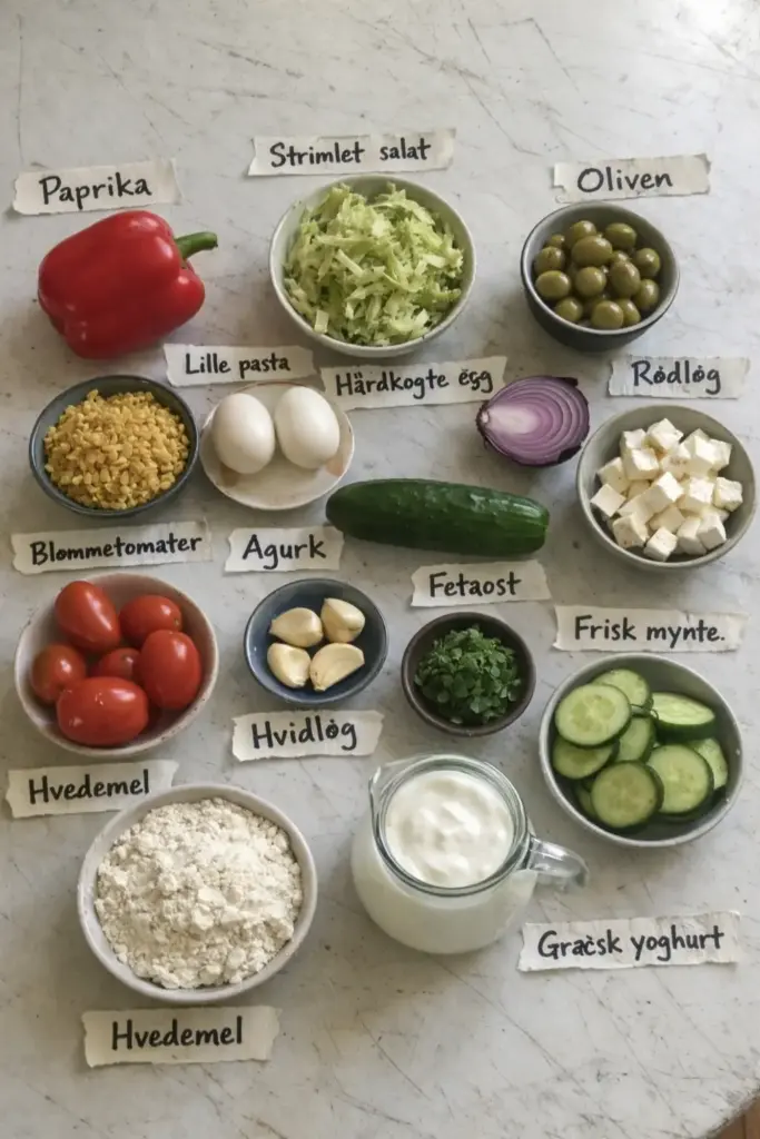 Nem pastasalat med tzatziki: den bedste opskrift til sommeren