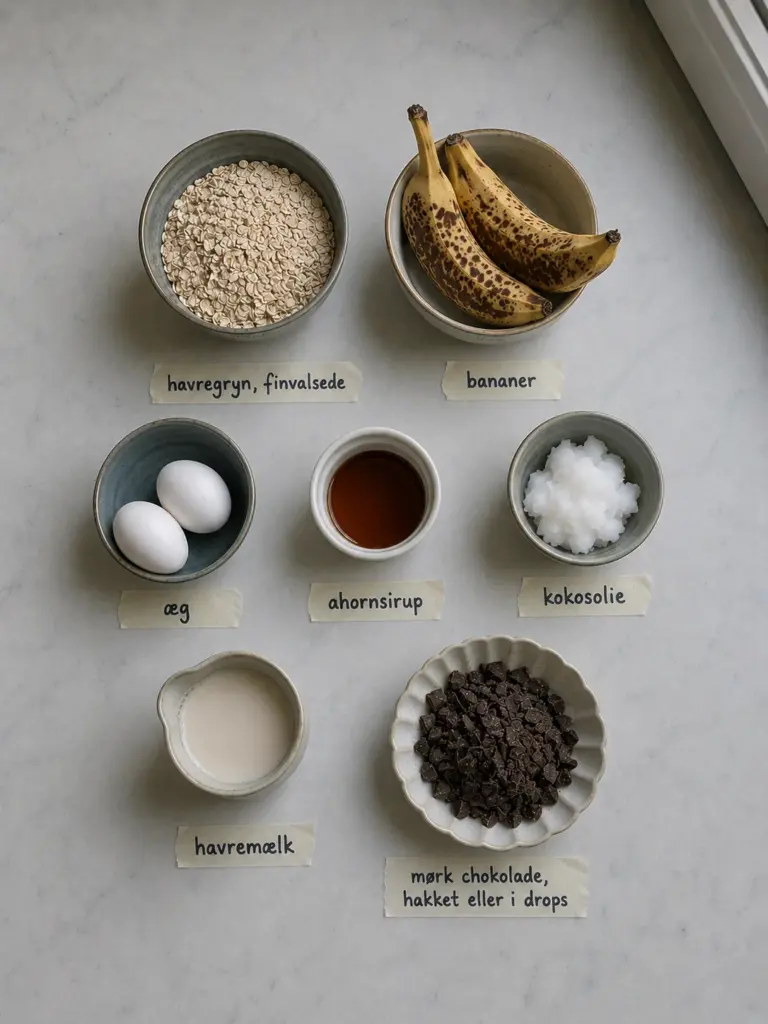 Bananmuffins med havregryn og chokolade: blød, nem og fuld af smag