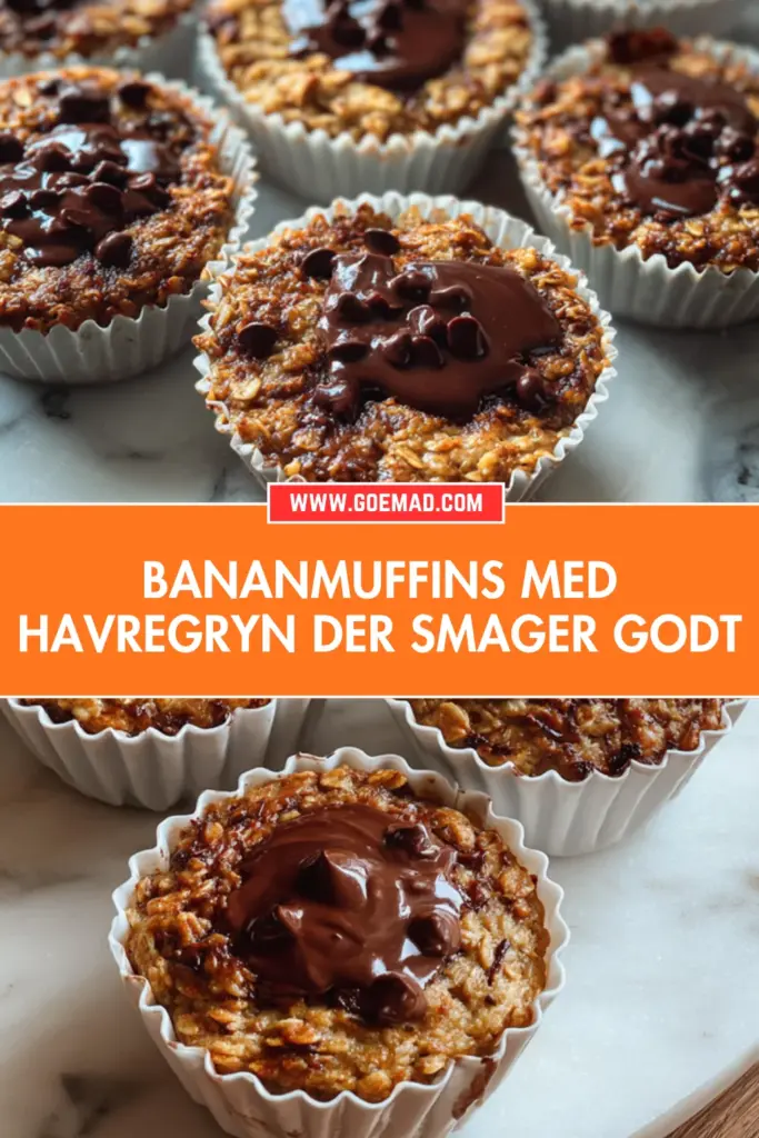 Bananmuffins med havregryn og chokolade: blød, nem og fuld af smag