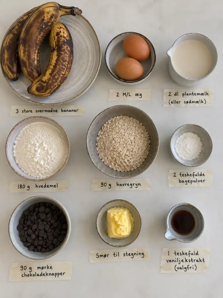 Saftige bananpandekager med chokolade: hurtig og lækker hverdagsopskrift