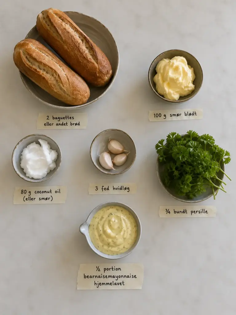 Bearnaise hvidløgsbrød med kryddersmør: nem opskrift til aftensmaden