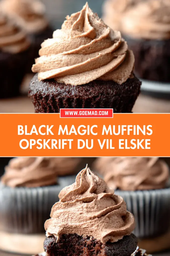 Black magic muffins: den bedste opskrift med chokolademousse