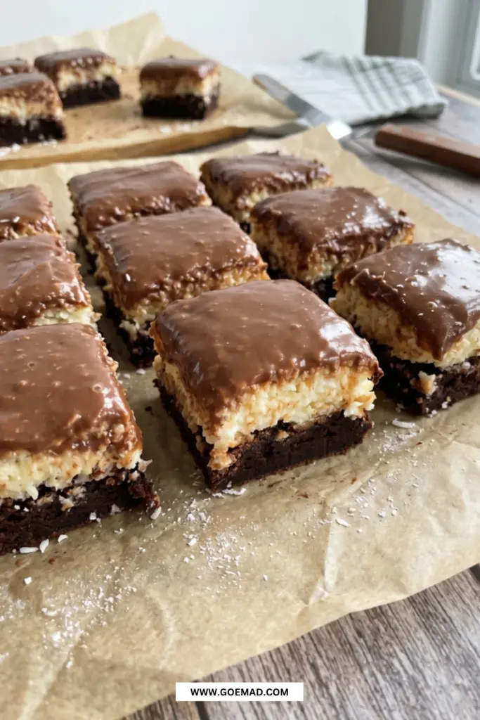 Bounty brownie opskrift med kokos og ganache: sådan gør jeg det