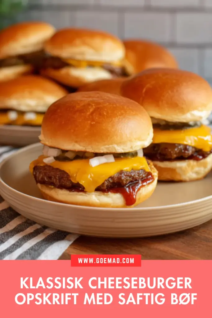 Klassisk cheeseburger opskrift med saftig bøf og smeltet ost