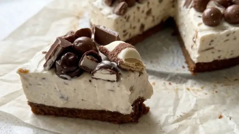 Cremet cheesecake uden husblas med Daim: nem opskrift uden bagning