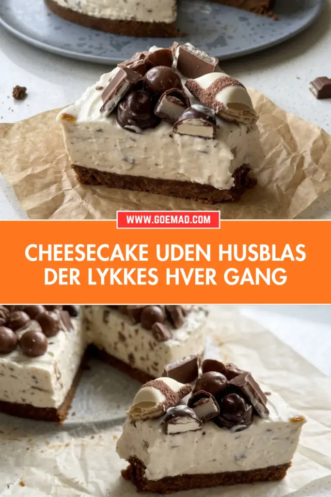 Cremet cheesecake uden husblas med Daim: nem opskrift uden bagning