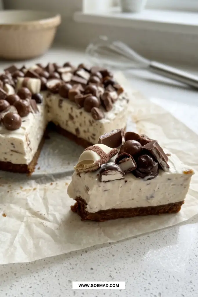 Cremet cheesecake uden husblas med Daim: nem opskrift uden bagning