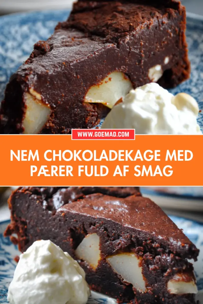 Nem chokoladekage med pærer: en saftig opskrift fuld af smag
