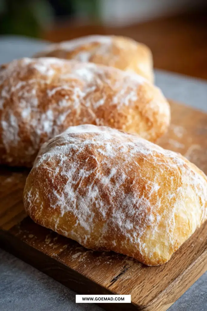 Ciabatta brød med sprød skorpe og store luftbobler: nem opskrift til hjemmebageren