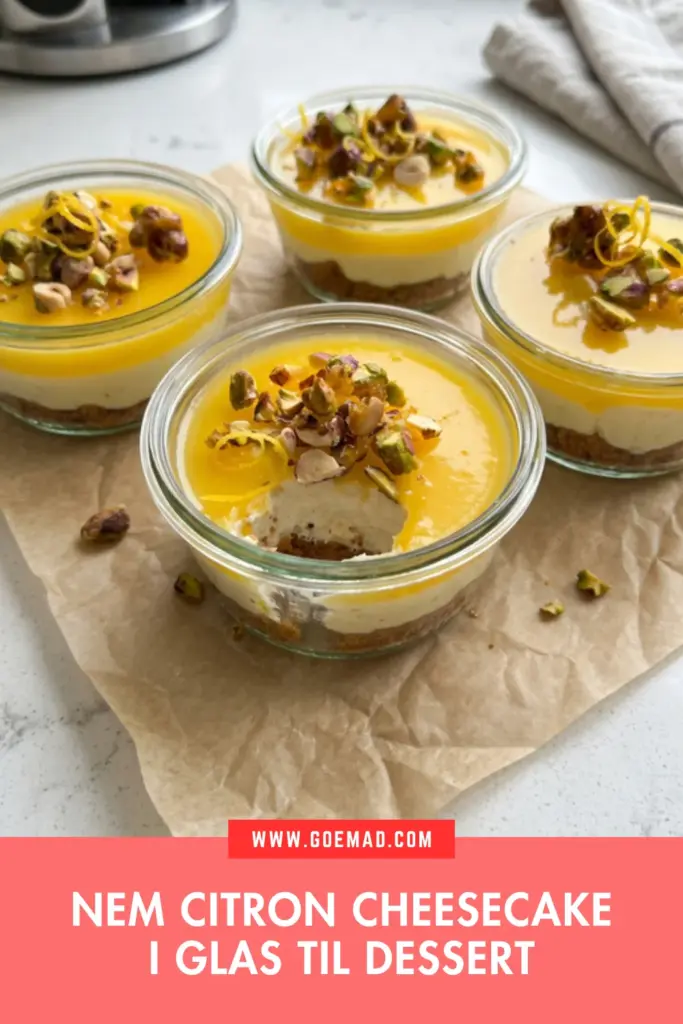 Nem citron cheesecake i glas: en frisk og cremet dessert til alle lejligheder