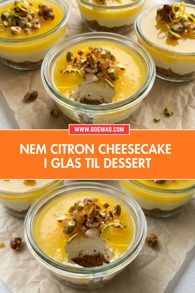 Nem citron cheesecake i glas: en frisk og cremet dessert til alle lejligheder