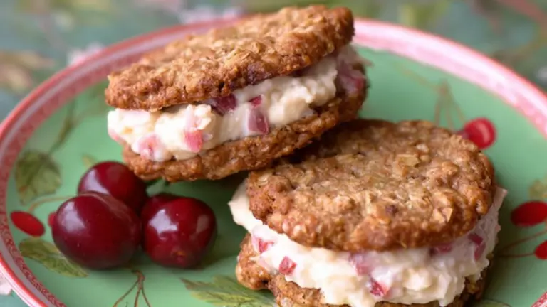 Cookie sandwich opskrift med rabarber og cremet smørcreme