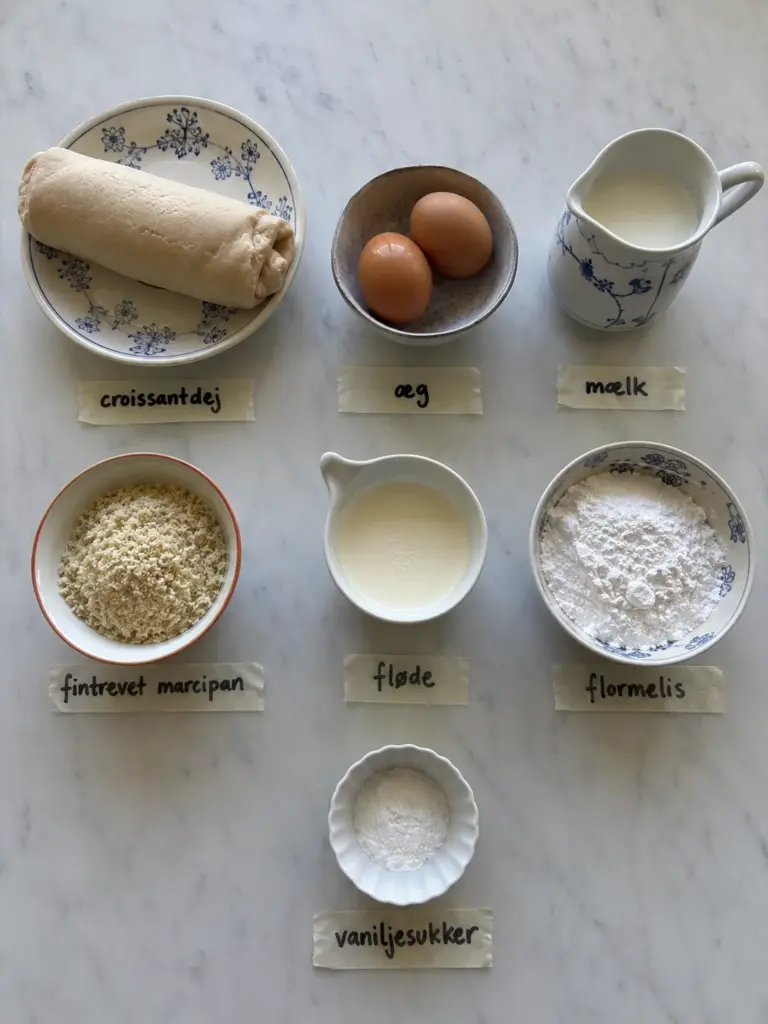 Fastelavnsboller croissant: sprød dej med marcipan og flødeskum