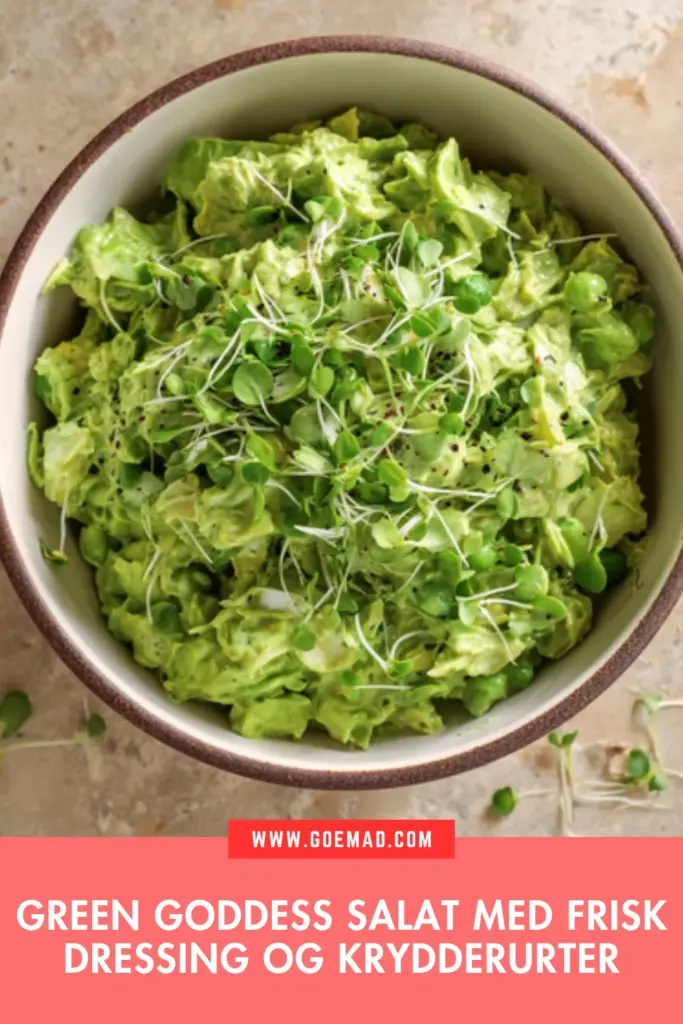 Green goddess salat med frisk hjemmelavet dressing og masser af krydderurter
