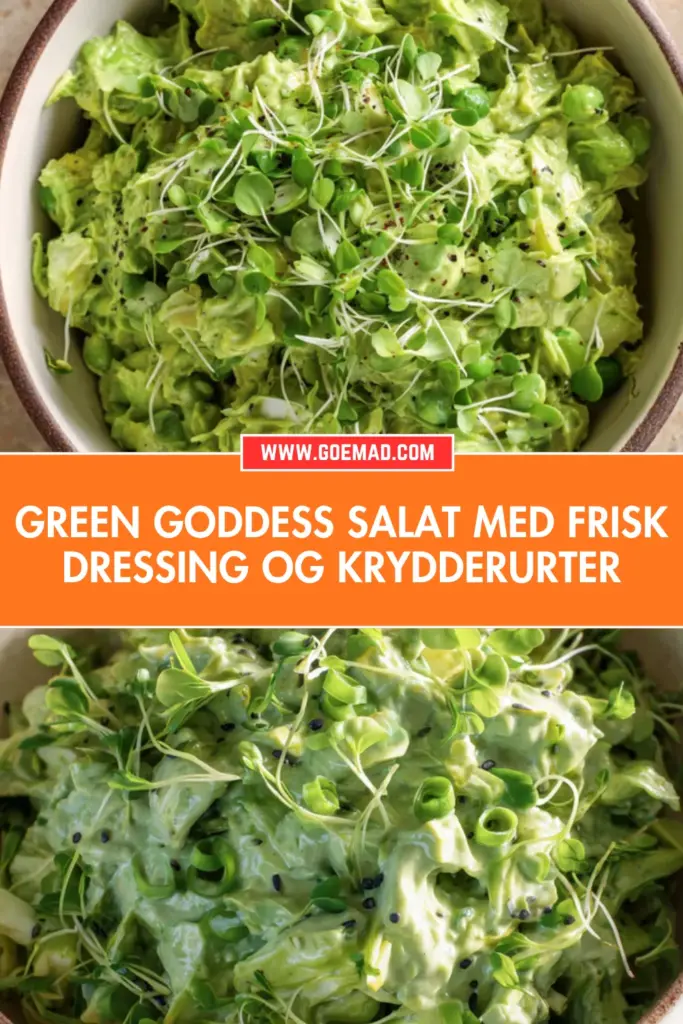 Green goddess salat med frisk hjemmelavet dressing og masser af krydderurter