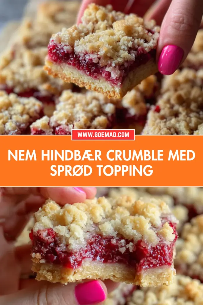 Hjemmelavet hindbær crumble: nem opskrift med sprød, gylden topping