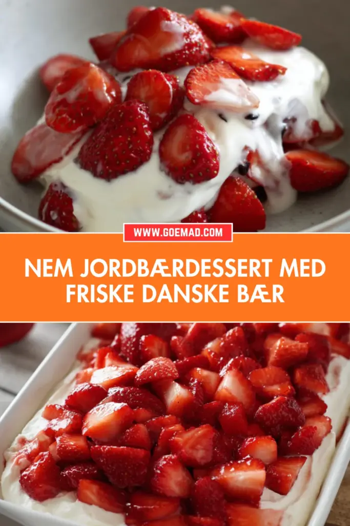 Jordbærdessert med vaniljecreme og makroner: nem og uimodståelig