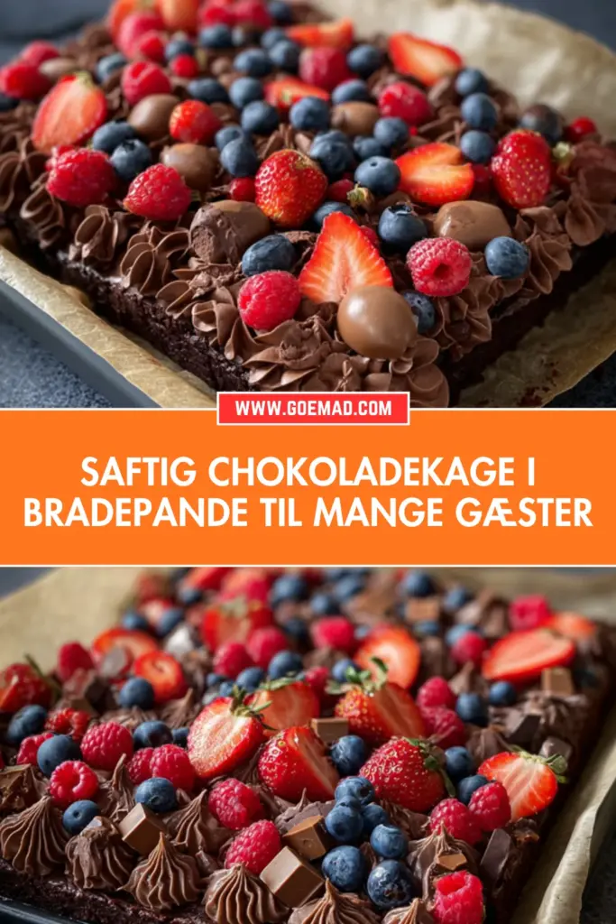 Nem chokoladekage i bradepande med kakaocrème og friske bær