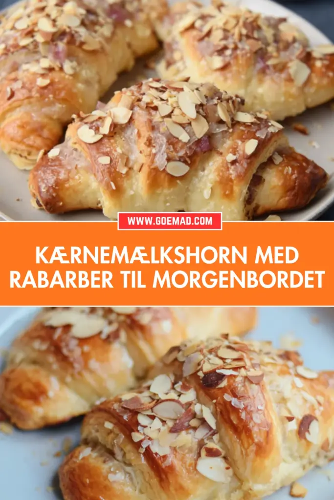 Kærnemælkshorn med rabarber: blød og saftig opskrift til morgenbordet