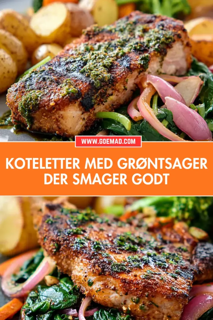 Koteletter med grøntsager: en nem hverdagsopskrift med spinatsauce
