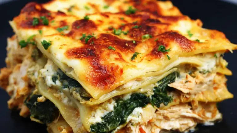 Nem kyllingelasagne med spinat og cremet tomatsauce