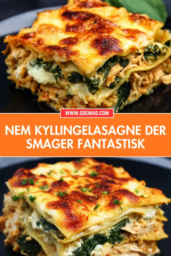 Nem kyllingelasagne med spinat og cremet tomatsauce