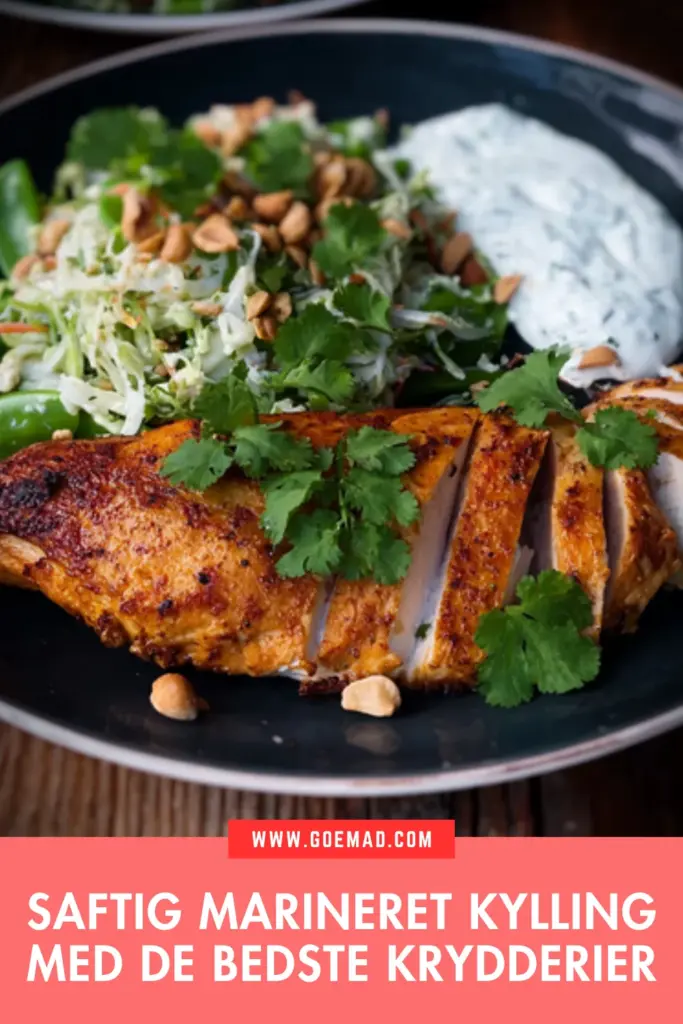 Marineret kylling med garam masala og frisk kålsalat sådan gør jeg det