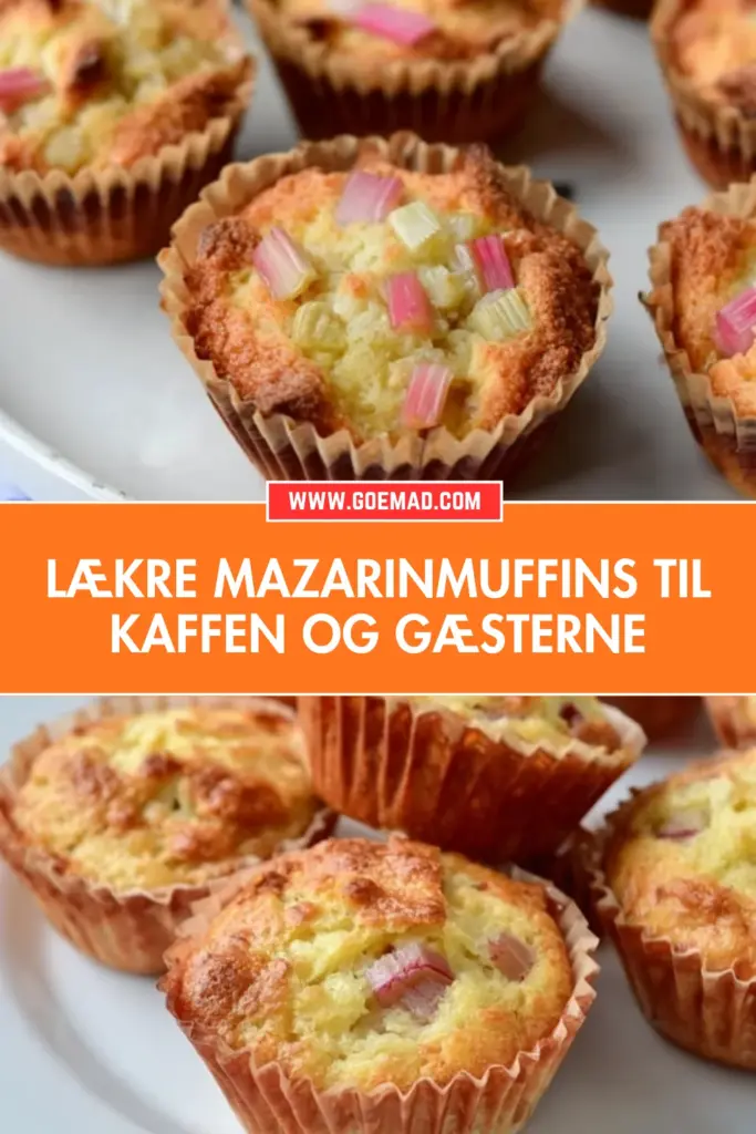 Hjemmelavede mazarinmuffins: klassisk smag med friske rabarber