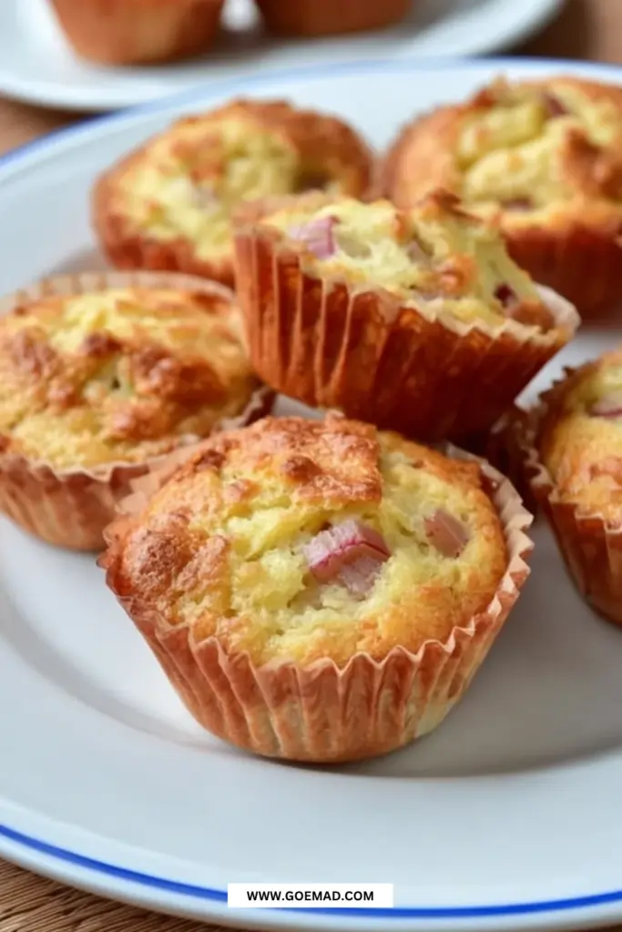 Hjemmelavede mazarinmuffins: klassisk smag med friske rabarber