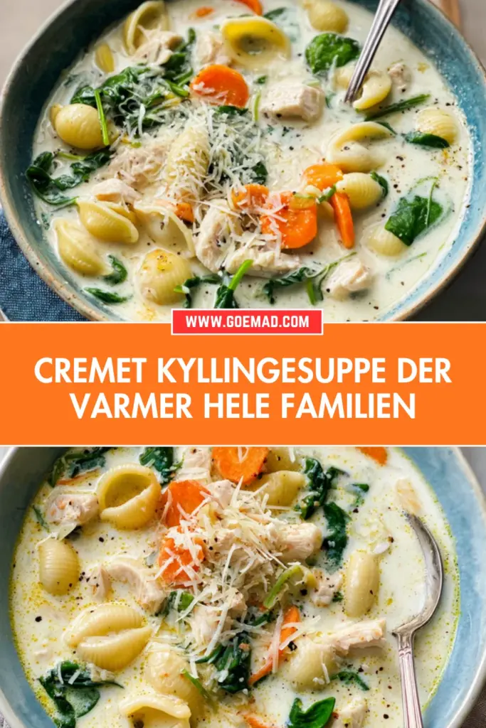 Cremet kyllingesuppe der varmer hele familien på en travl hverdag