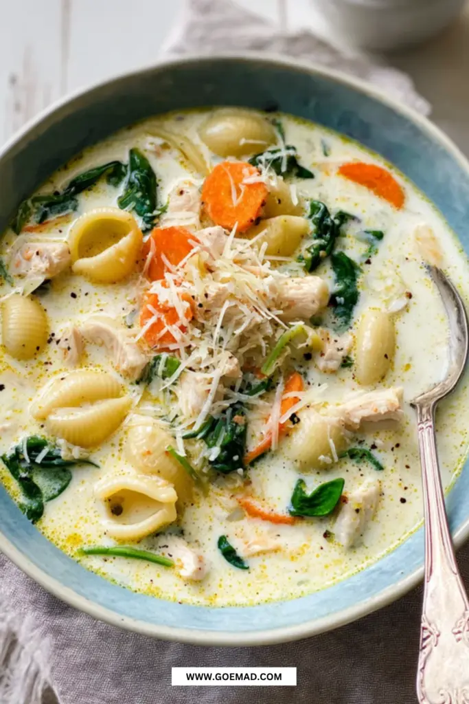 Cremet kyllingesuppe der varmer hele familien på en travl hverdag