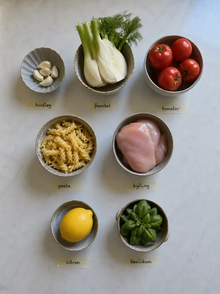 Lækker pasta med fennikel, tomat og friske krydderurter